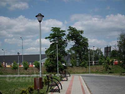 Oświetlenie terenu wokół Biblioteki Miejskiej w Rydułtowach