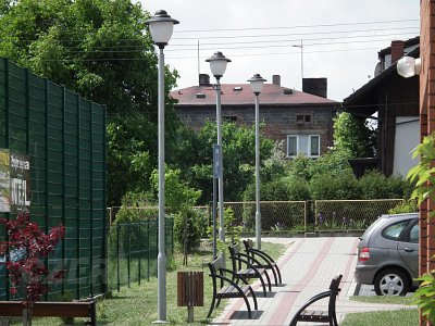 Oświetlenie terenu wokół Biblioteki Miejskiej w Rydułtowach